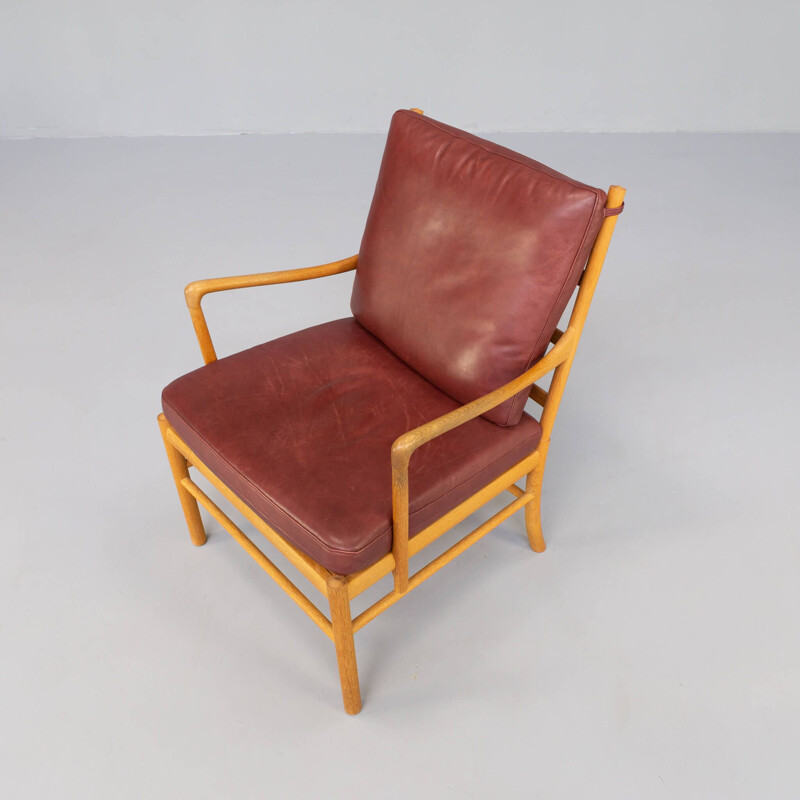Vintage koloniale fauteuil en voetenbank "Ow149 en Ow149F" van Ole Wanscher voor Carl Hansen