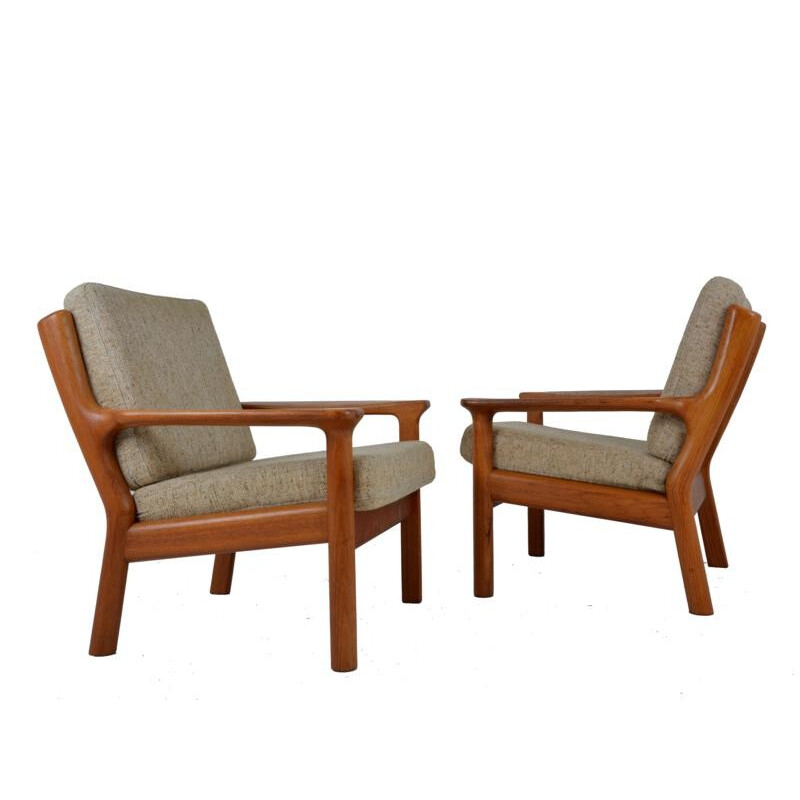 Pair of Glostrup Scandinavian armchairs, Juul KRISTENSEN - 1960s