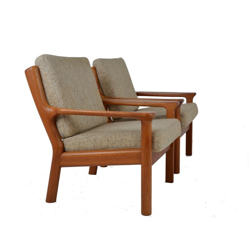 Pair of Glostrup Scandinavian armchairs, Juul KRISTENSEN - 1960s