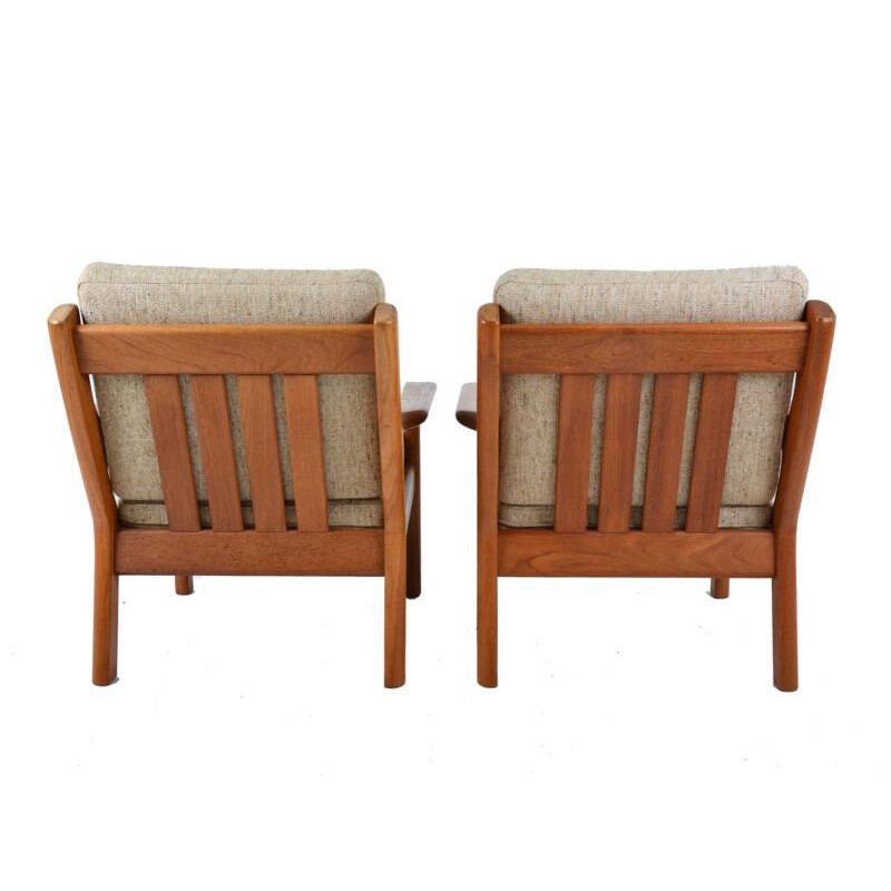 Pair of Glostrup Scandinavian armchairs, Juul KRISTENSEN - 1960s