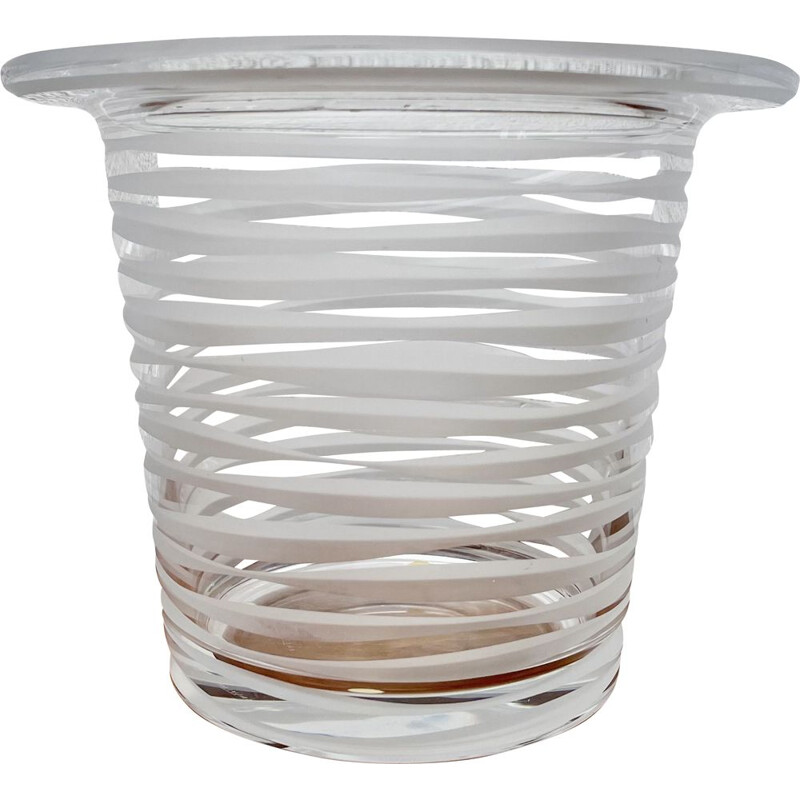 Vintage glass ice bucket by Salviati, France 2000s