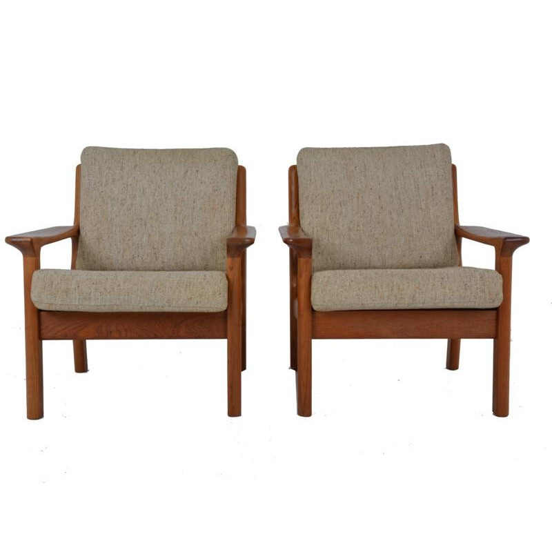 Pair of Glostrup Scandinavian armchairs, Juul KRISTENSEN - 1960s
