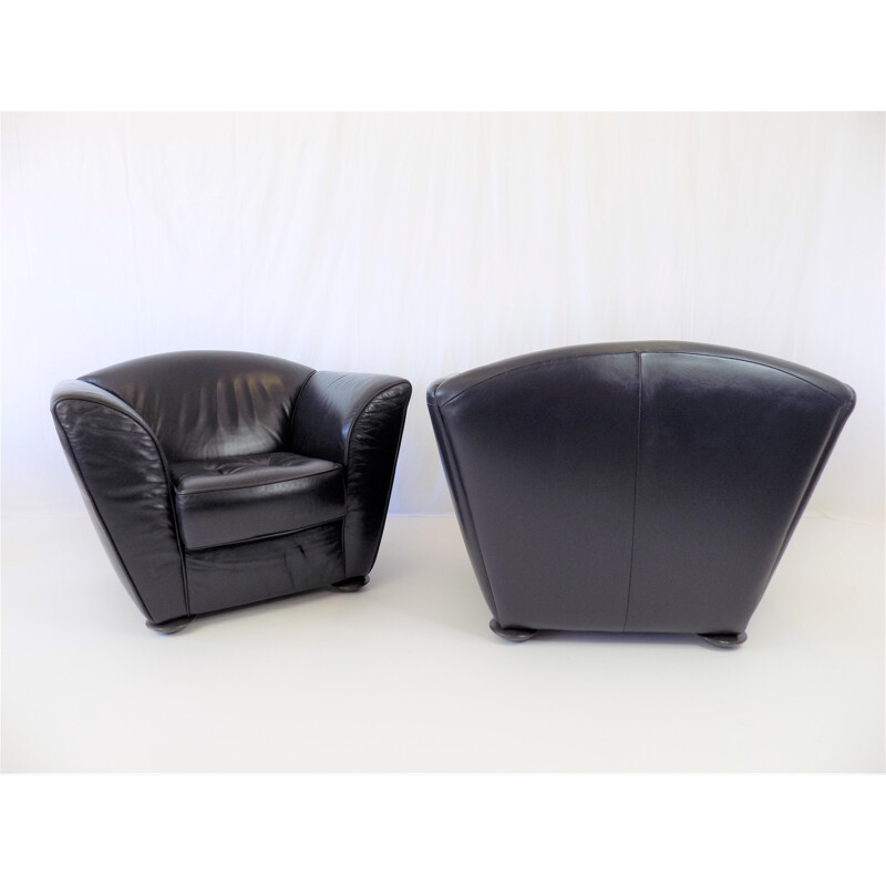 Pair of vintage Cor Zelda leather armchairs by Peter Maly, 1980s