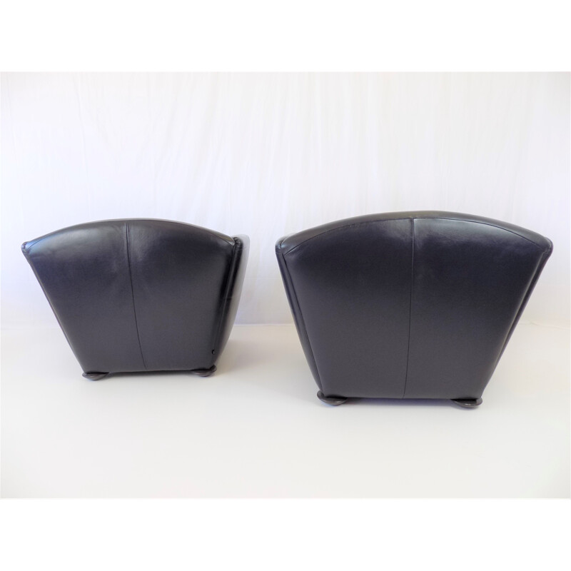 Pair of vintage Cor Zelda leather armchairs by Peter Maly, 1980s