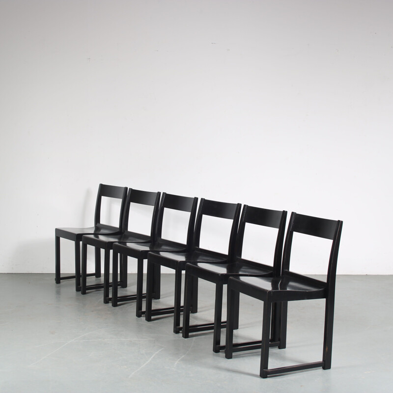 Set of 6 vintage "Orchestra" chairs by Sven Markelius for Helsingborg Concert Hall, Sweden 1930