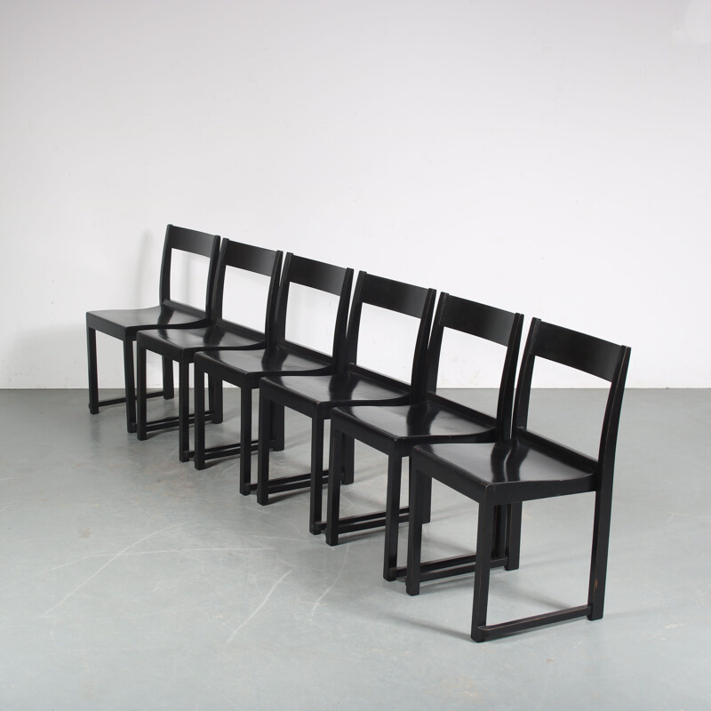 Set of 6 vintage "Orchestra" chairs by Sven Markelius for Helsingborg Concert Hall, Sweden 1930