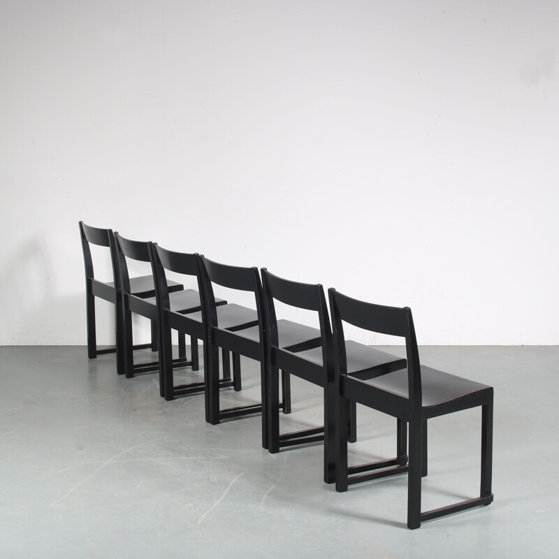 Set of 6 vintage "Orchestra" chairs by Sven Markelius for Helsingborg Concert Hall, Sweden 1930