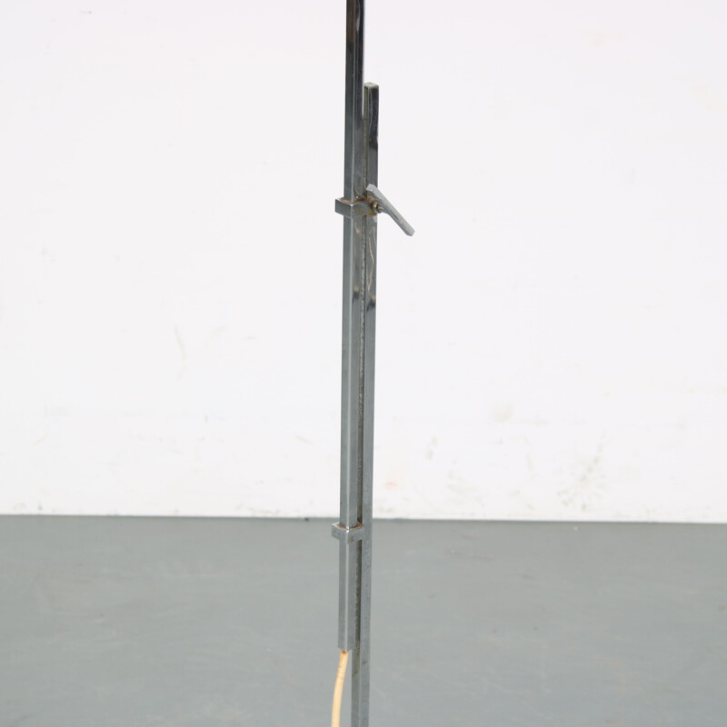 Vintage chrome-plated metal floor lamp by Hans Eichenberger for Keller Metalbau, Germany 1950