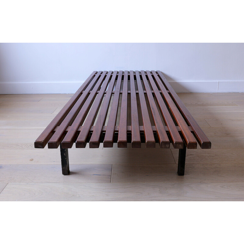 Vintage mahogany Cansado coffee table by Charlotte Perriand for Steph Simon, 1960s