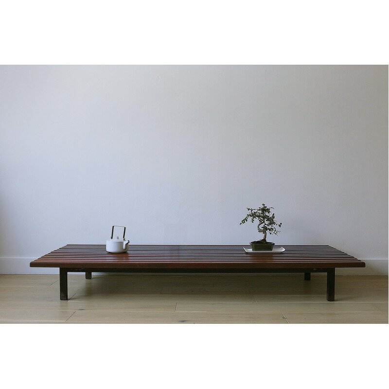 Vintage mahogany Cansado coffee table by Charlotte Perriand for Steph Simon, 1960s