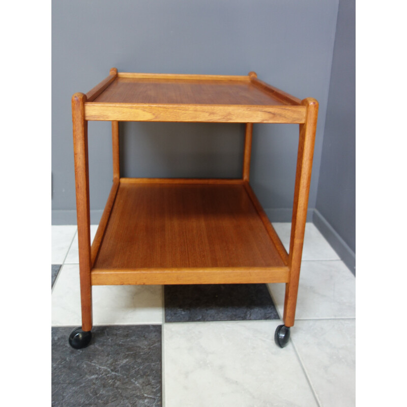 Vintage teak serving trolley by Brdr Furbo, Denmark 1960s