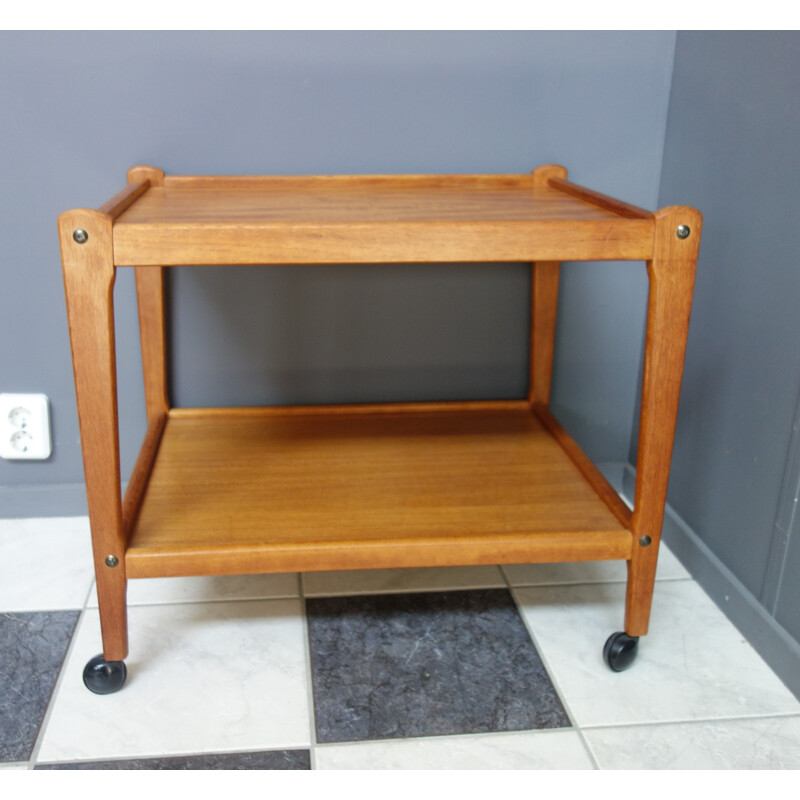 Vintage teak serving trolley by Brdr Furbo, Denmark 1960s