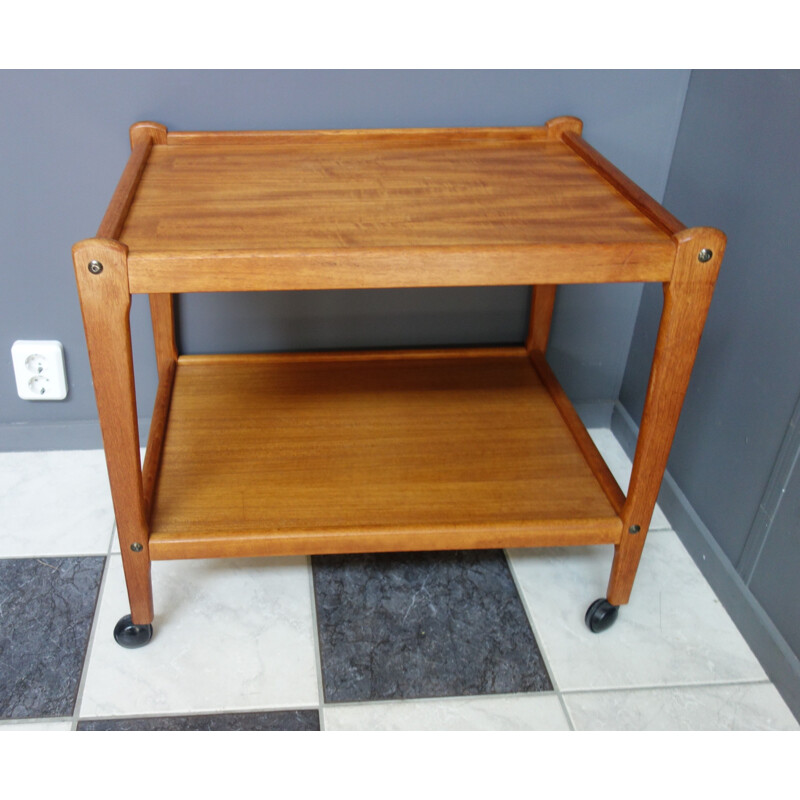 Vintage teak serving trolley by Brdr Furbo, Denmark 1960s