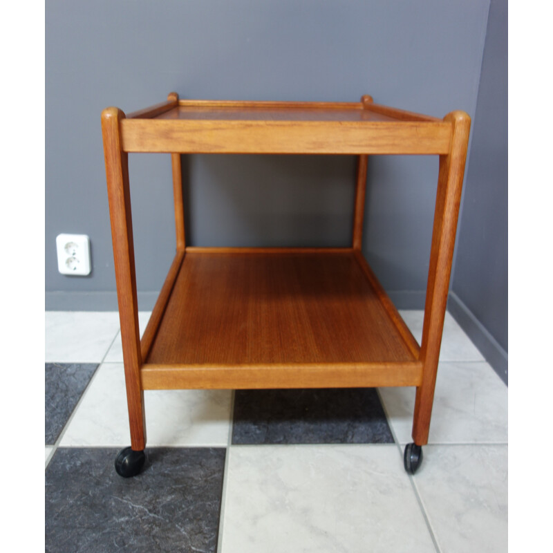 Vintage teak serving trolley by Brdr Furbo, Denmark 1960s