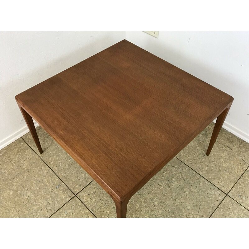 Mesa de café Vintage de teca de Johannes para Silkeborg, Dinamarca 1970