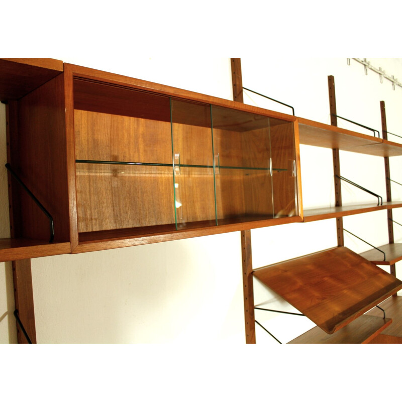 Mid century modular teak wall unit by Poul Cadovius, Denmark