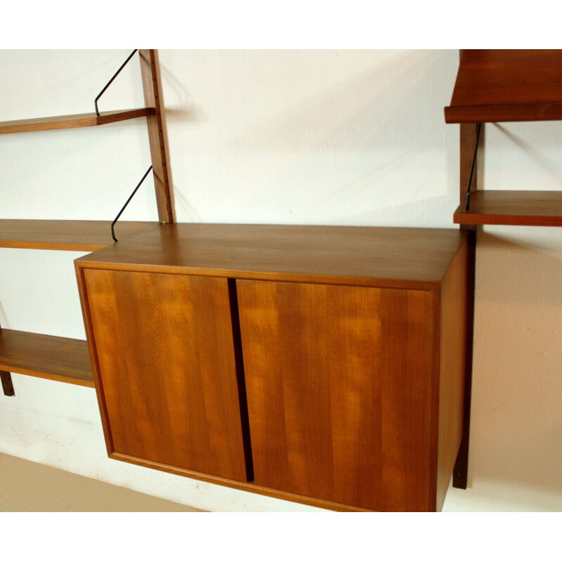 Mid century modular teak wall unit by Poul Cadovius, Denmark