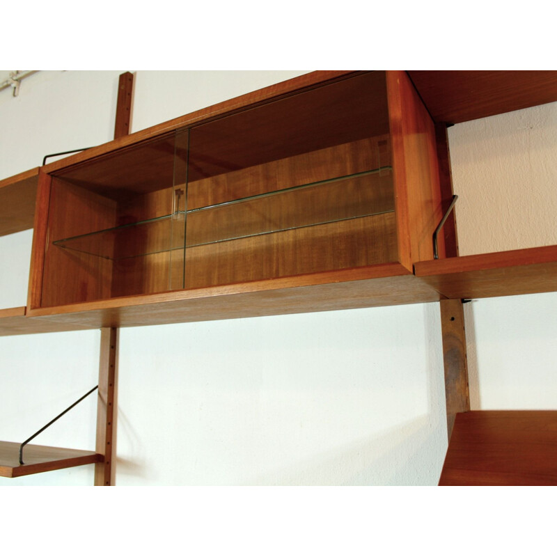 Mid century modular teak wall unit by Poul Cadovius, Denmark