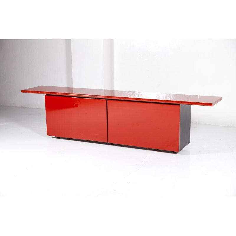 Vintage lacquered wood sideboard by Giotto Stoppino for Acerbis International, Italy 1978