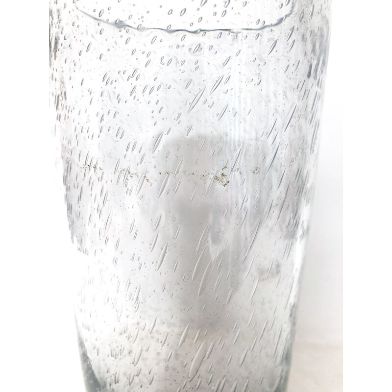 Vase vintage en verre bullé, 1970