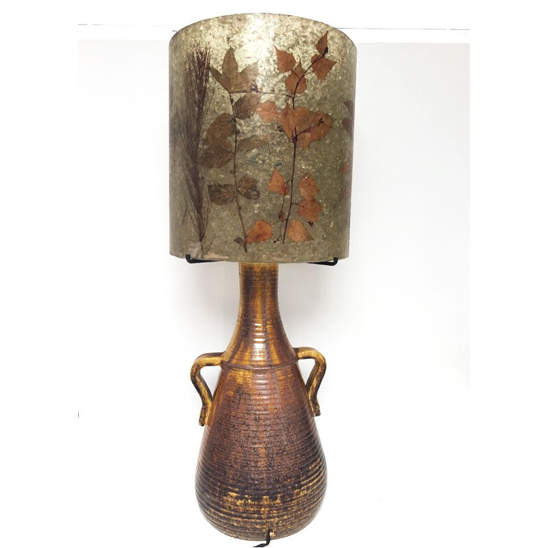 Lámpara de cerámica vintage de Georges Pelletier para Accolay, 1970