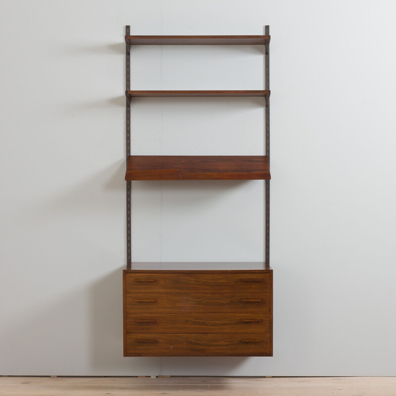 Vintage one bay rosewood wall unit by Kai kristiansen for Fm Mobler, 1960s