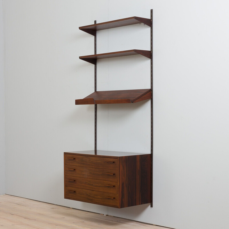 Vintage one bay rosewood wall unit by Kai kristiansen for Fm Mobler, 1960s