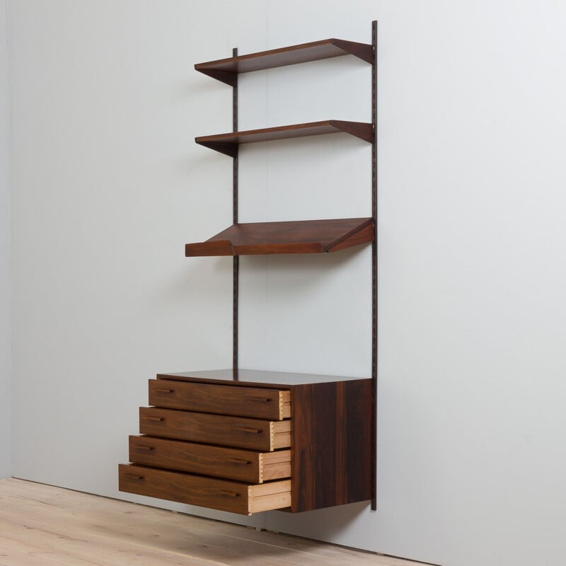 Vintage one bay rosewood wall unit by Kai kristiansen for Fm Mobler, 1960s