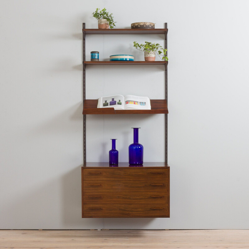 Vintage one bay rosewood wall unit by Kai kristiansen for Fm Mobler, 1960s