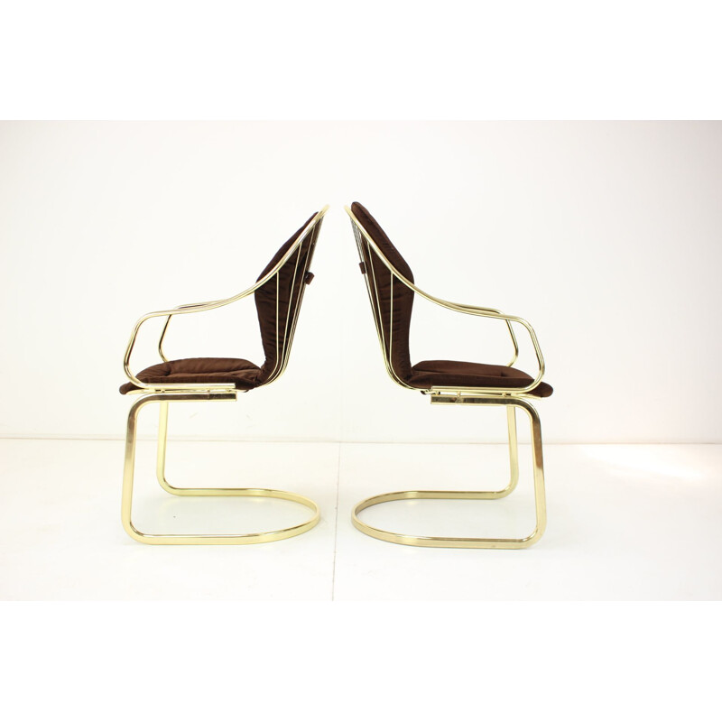 Pair of mid century armchairs by Gastone Rinaldi, Italy 1970s