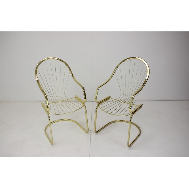 Pair of mid century armchairs by Gastone Rinaldi, Italy 1970s