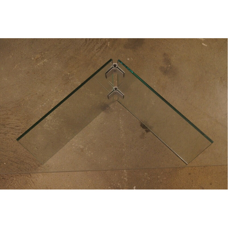 Large vintage coffee table in glass - 1970s