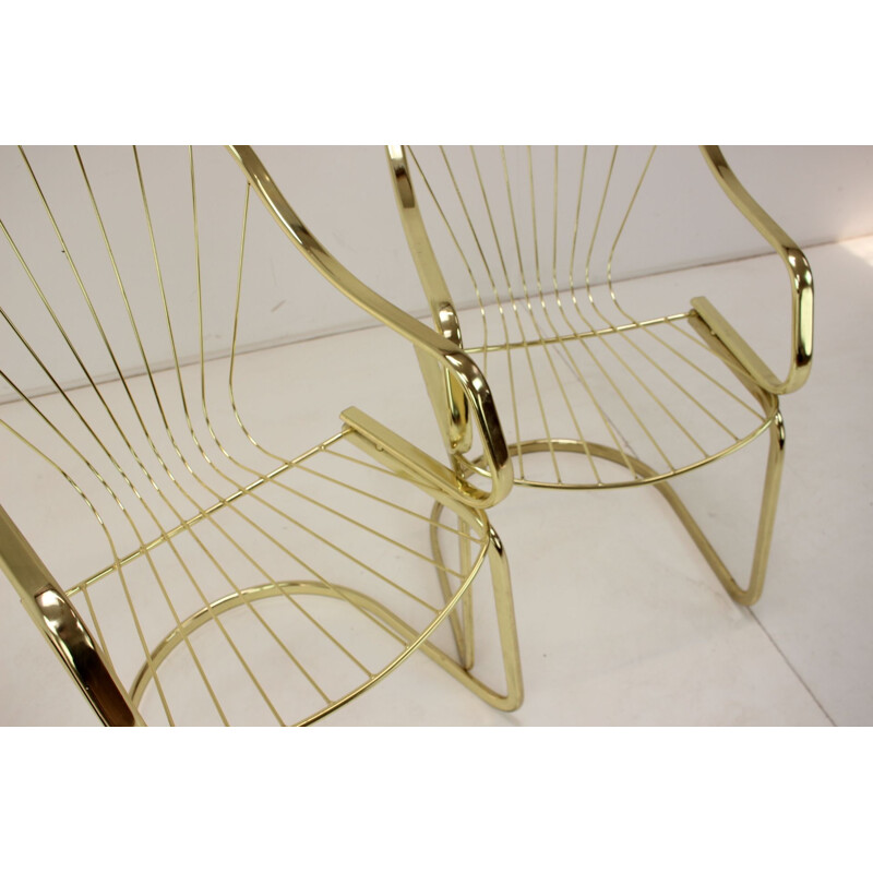 Pair of mid century armchairs by Gastone Rinaldi, Italy 1970s