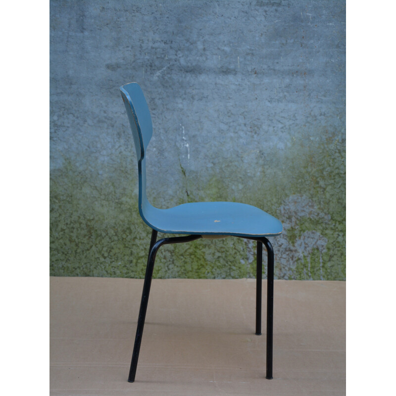 Blue Fritz Hansen "Hammer" children's chair, Arne JACOBSEN - 1970s