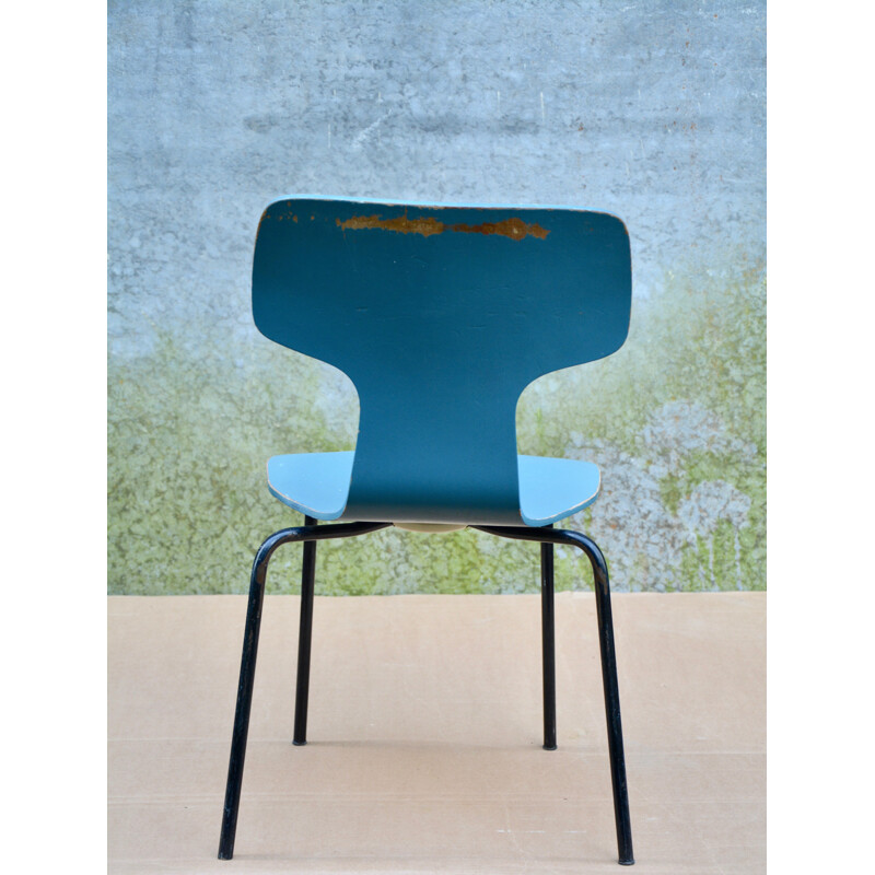 Blue Fritz Hansen "Hammer" children's chair, Arne JACOBSEN - 1970s