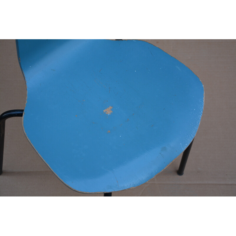 Blue Fritz Hansen "Hammer" children's chair, Arne JACOBSEN - 1970s