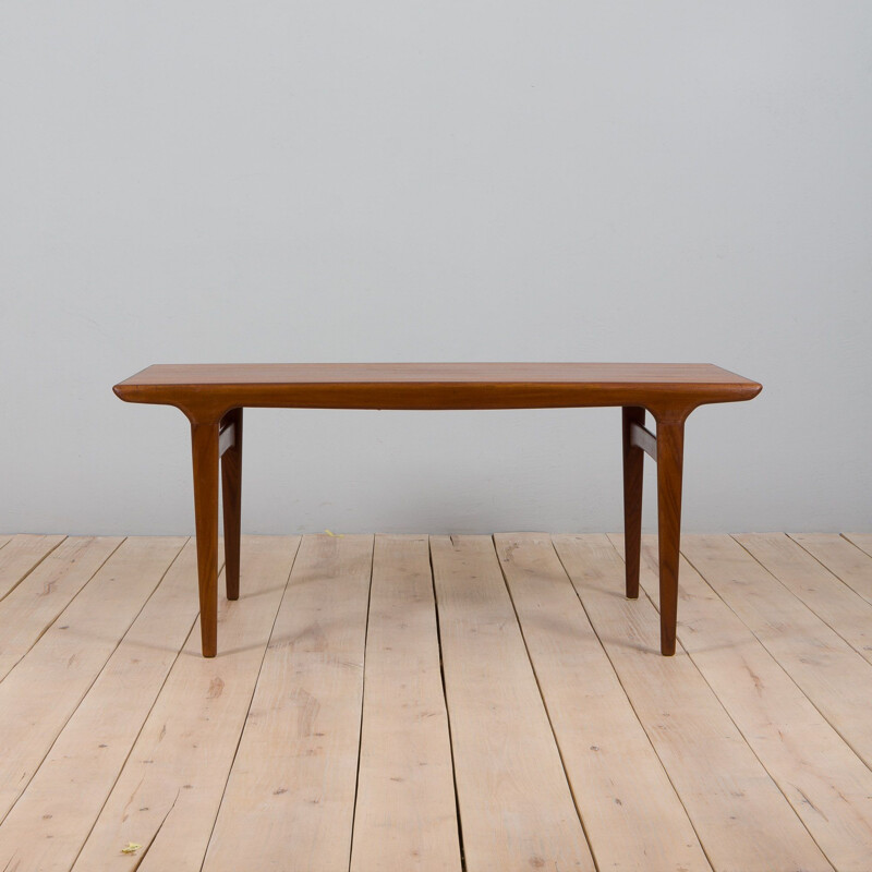 Vintage teak dining table with hidden extension by Johannes Andersen for Uldum, Denmark 1960s