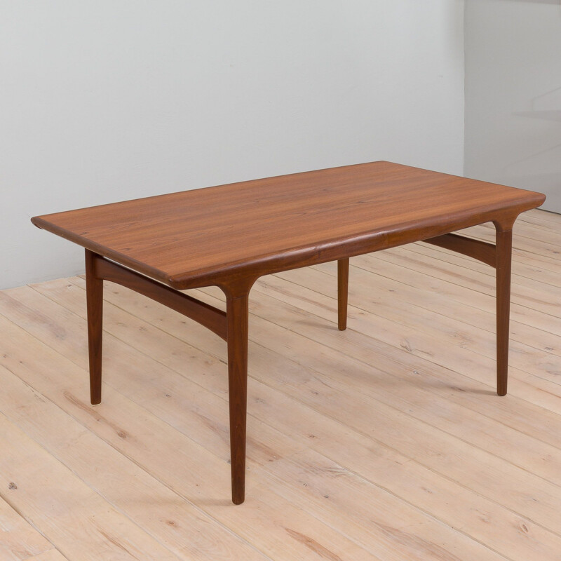 Mesa vintage de teca con extensión oculta de Johannes Andersen para Uldum, Dinamarca 1960