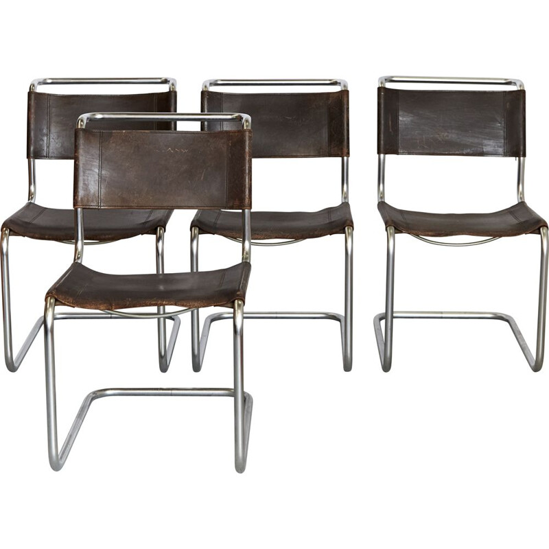 Set of 4 vintage chairs by Mart Stam for Thonet