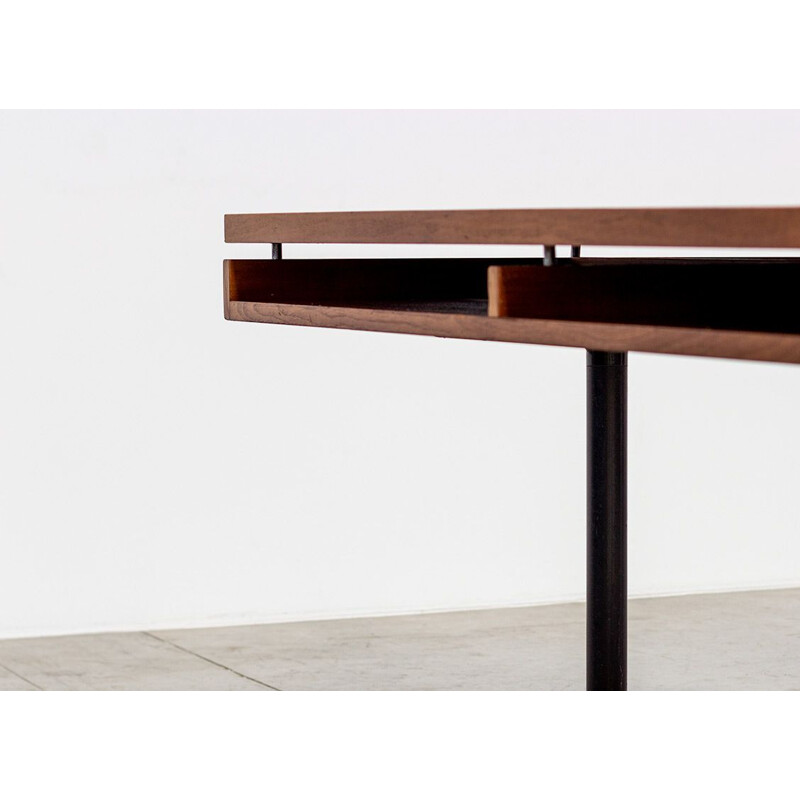 Vintage walnut desk by Egon Eiermann for Herman Miller, 1970s