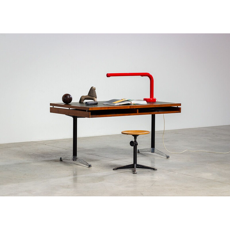 Vintage walnut desk by Egon Eiermann for Herman Miller, 1970s