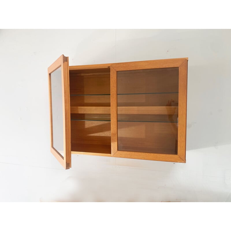 Vintage wall desk with wall display cabinet by Beaver & Tapley, 1970