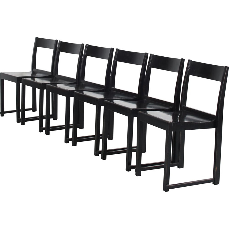 Set of 6 vintage "Orchestra" chairs by Sven Markelius for Helsingborg Concert Hall, Sweden 1930