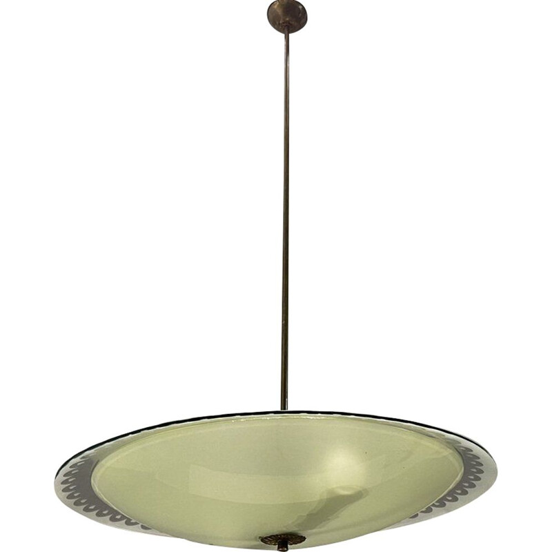 Lampadario vintage in vetro soffiato di Pietro Chiesa per Fontana Arte, 1940