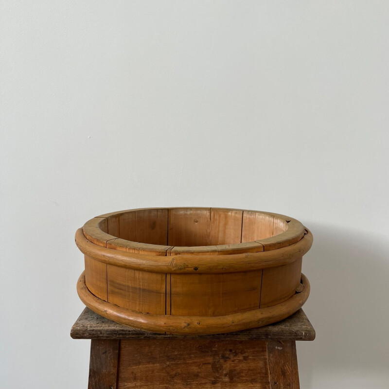 Set of 3 primitive vintage wooden bowls, Sweden