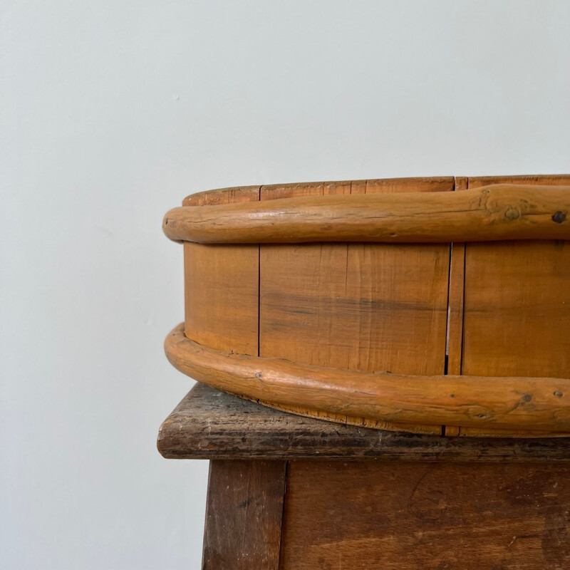 Set of 3 primitive vintage wooden bowls, Sweden