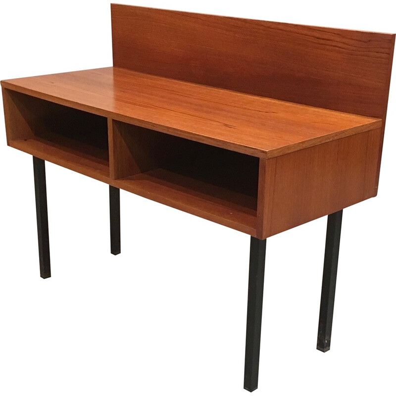 Mid century Scandinavian console in teak and metal - 1950s