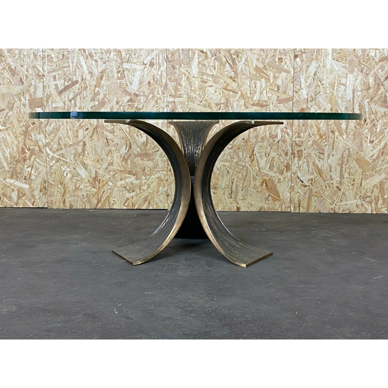 Vintage Couchtisch aus Bronze und Glas von Luciano Frigerio, 1960