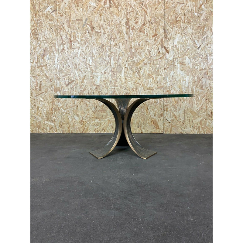 Vintage bronze and glass coffee table by Luciano Frigerio, 1960