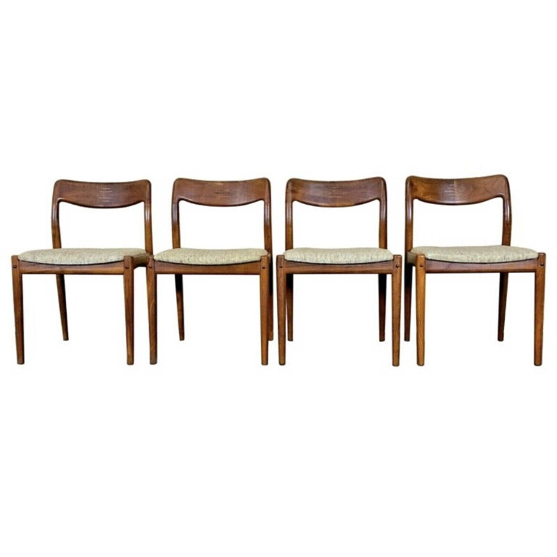Conjunto de 4 cadeiras de teca vintage de Johannes Andersen para Uldum Møbelfabrik, 1960-1970